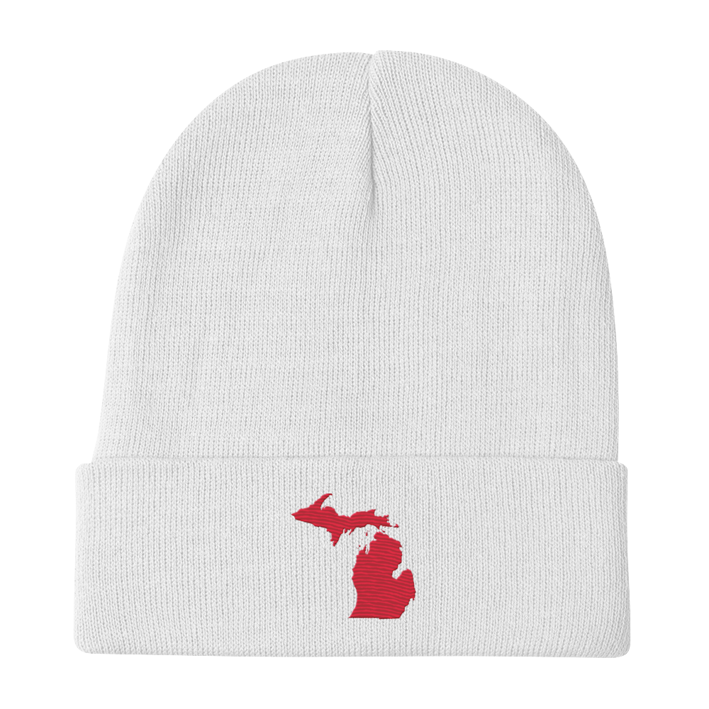 Michigan Winter Beanie | Lighthouse Red Outline