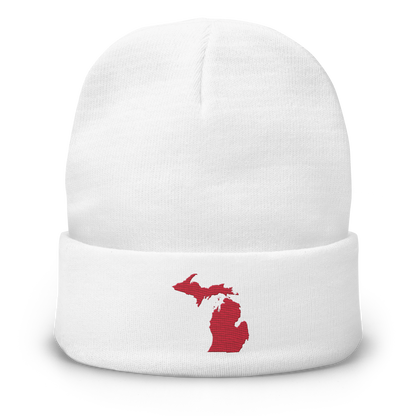 Michigan Winter Beanie | Lighthouse Red Outline