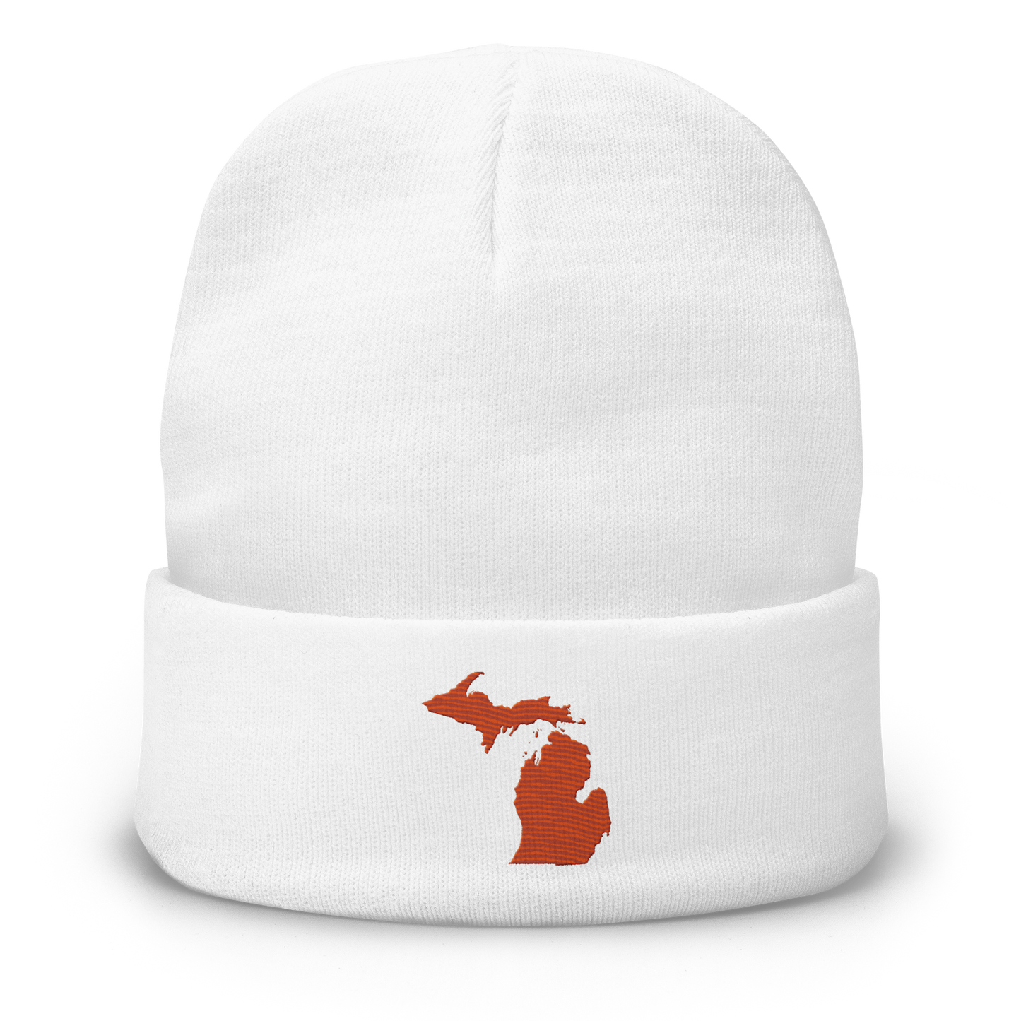 Michigan Winter Beanie | Maple Leaf Orange Outline