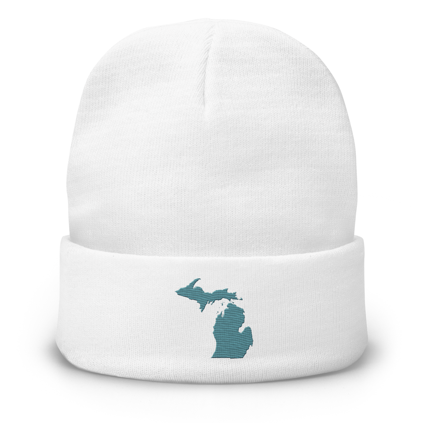 Michigan Winter Beanie | Huron Blue Outline