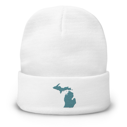 Michigan Winter Beanie | Huron Blue Outline