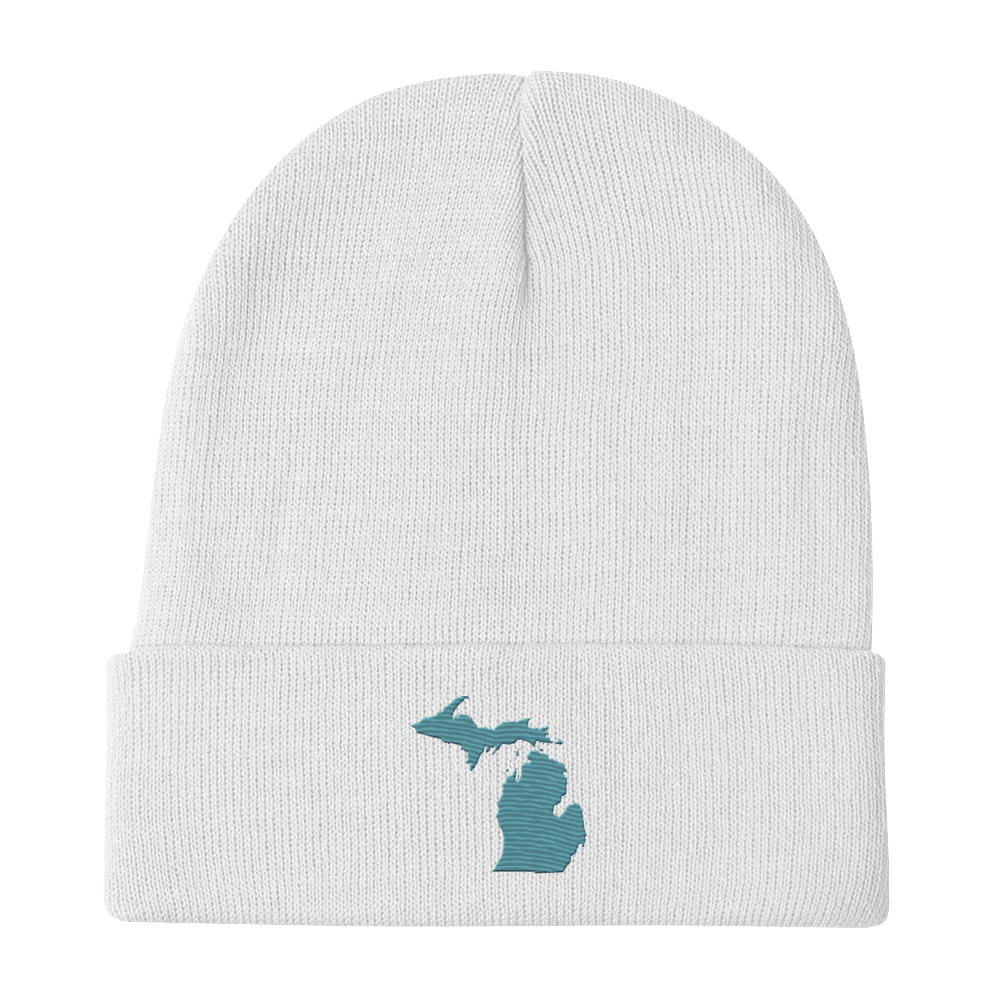 Michigan Winter Beanie | Huron Blue Outline