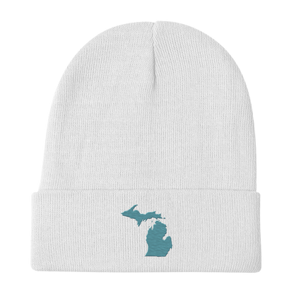 Michigan Winter Beanie | Huron Blue Outline