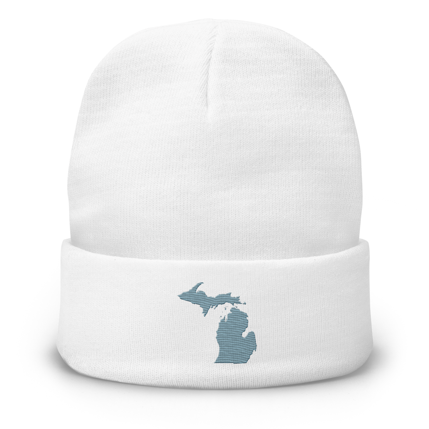 Michigan Winter Beanie | Opal Blue Outline