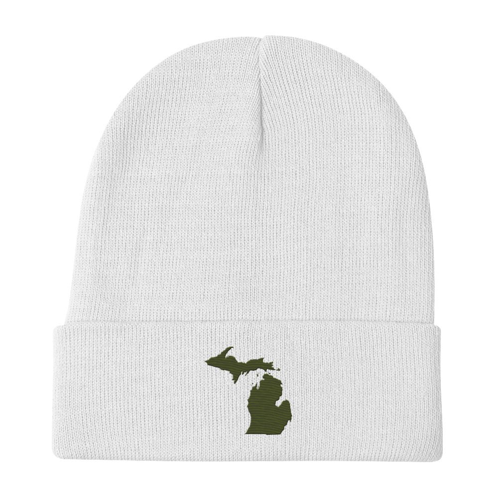 Michigan Winter Beanie | Army Green Outline