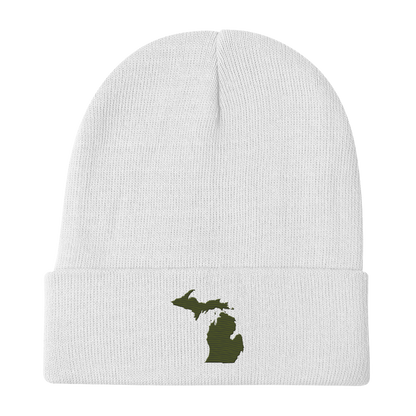 Michigan Winter Beanie | Army Green Outline