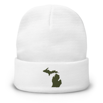 Michigan Winter Beanie | Army Green Outline