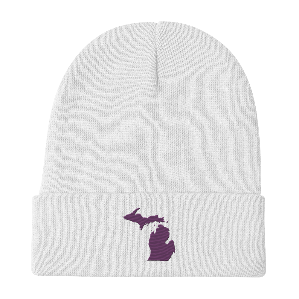 Michigan Winter Beanie | Plum Outline