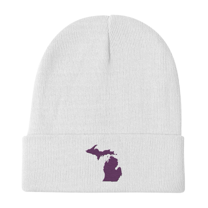 Michigan Winter Beanie | Plum Outline