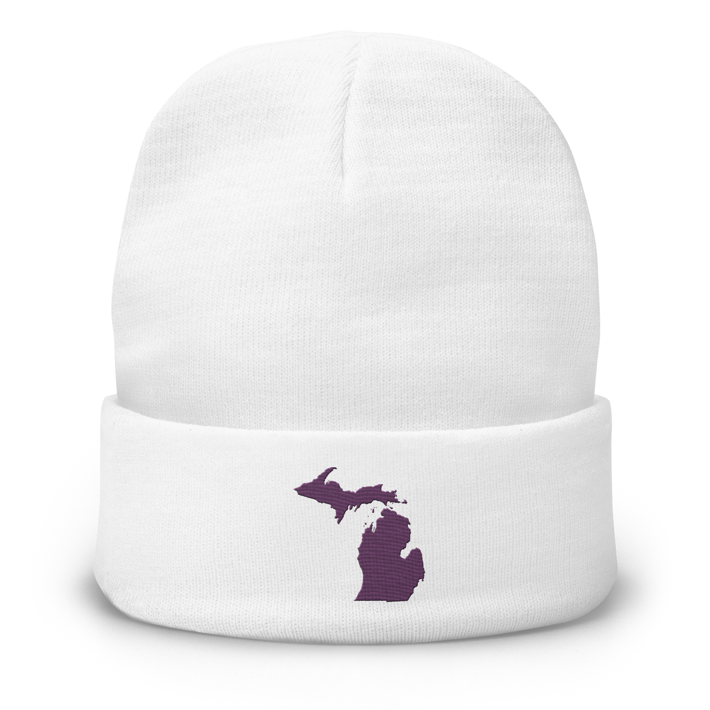 Michigan Winter Beanie | Plum Outline