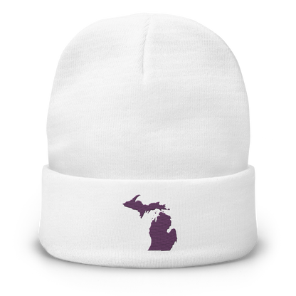 Michigan Winter Beanie | Plum Outline