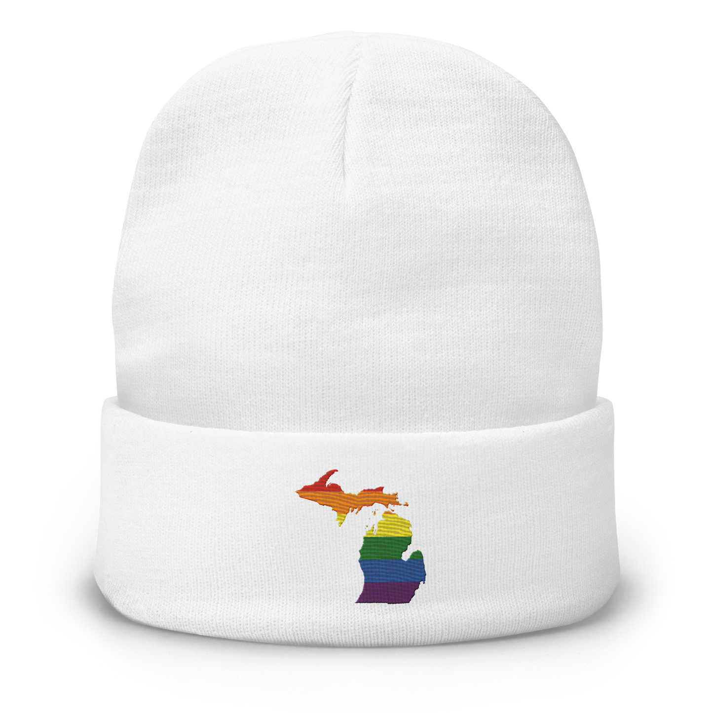 Michigan Winter Beanie | Rainbow Pride Outline