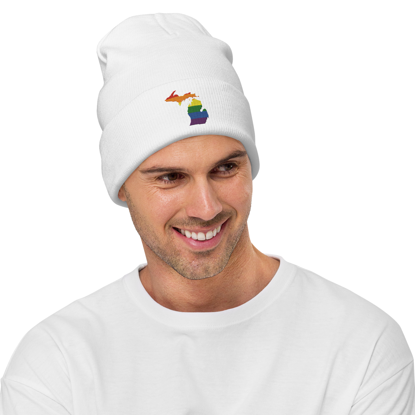 Michigan Winter Beanie | Rainbow Pride Outline