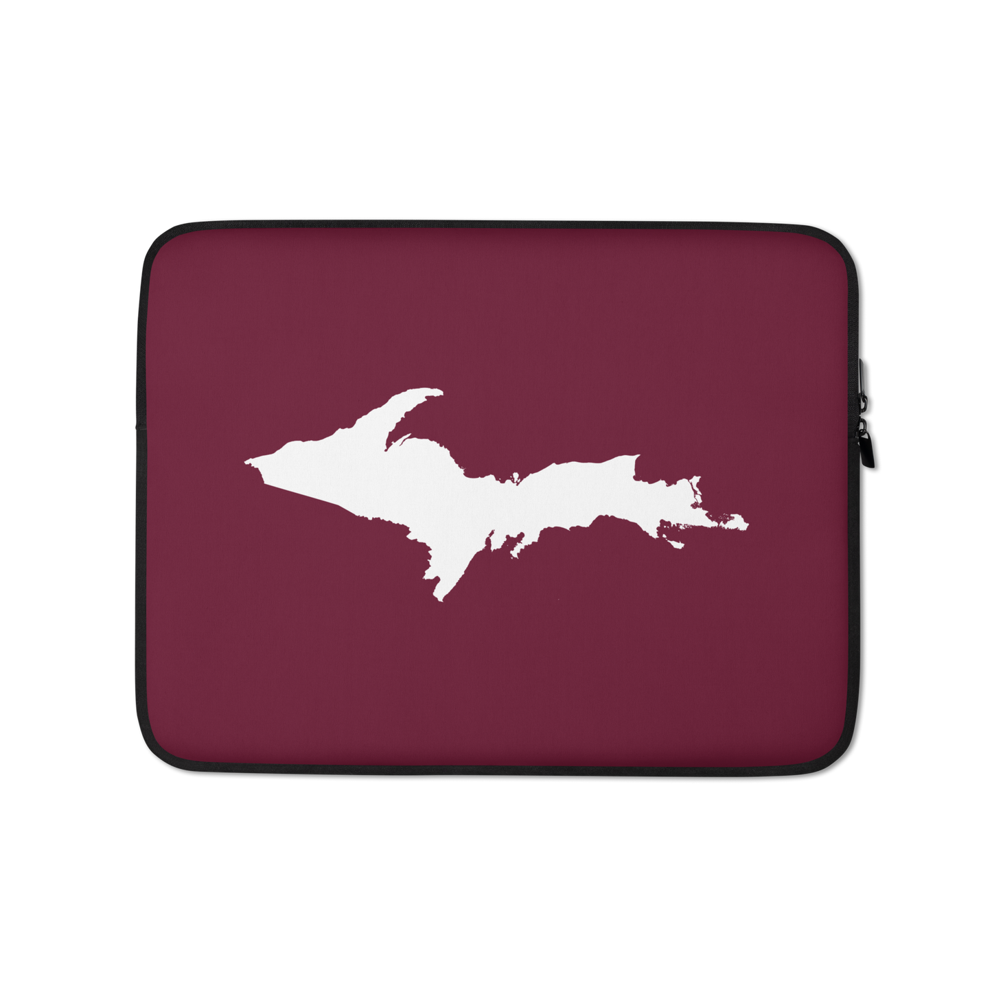 Michigan Upper Peninsula Laptop Sleeve (w/ UP Outline) | Old Mission Burgundy