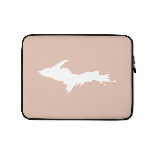 Michigan Upper Peninsula Laptop Sleeve (w/ UP Outline) | Rose Gold