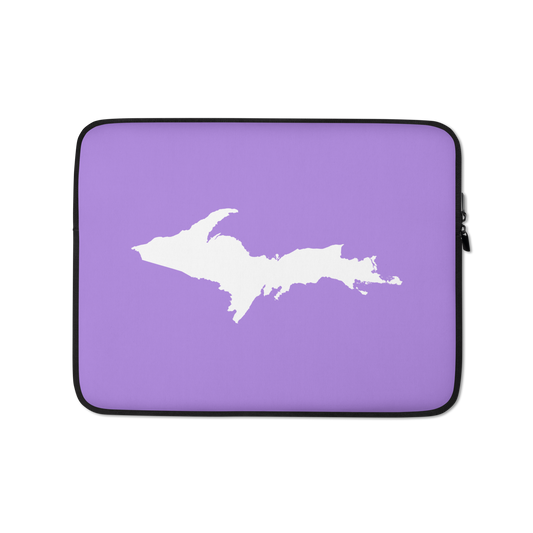 Michigan Upper Peninsula Laptop Sleeve (w/ UP Outline) | Lavender