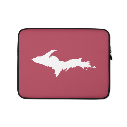 Michigan Upper Peninsula Laptop Sleeve (w/ UP Outline) | Watermelon Pink