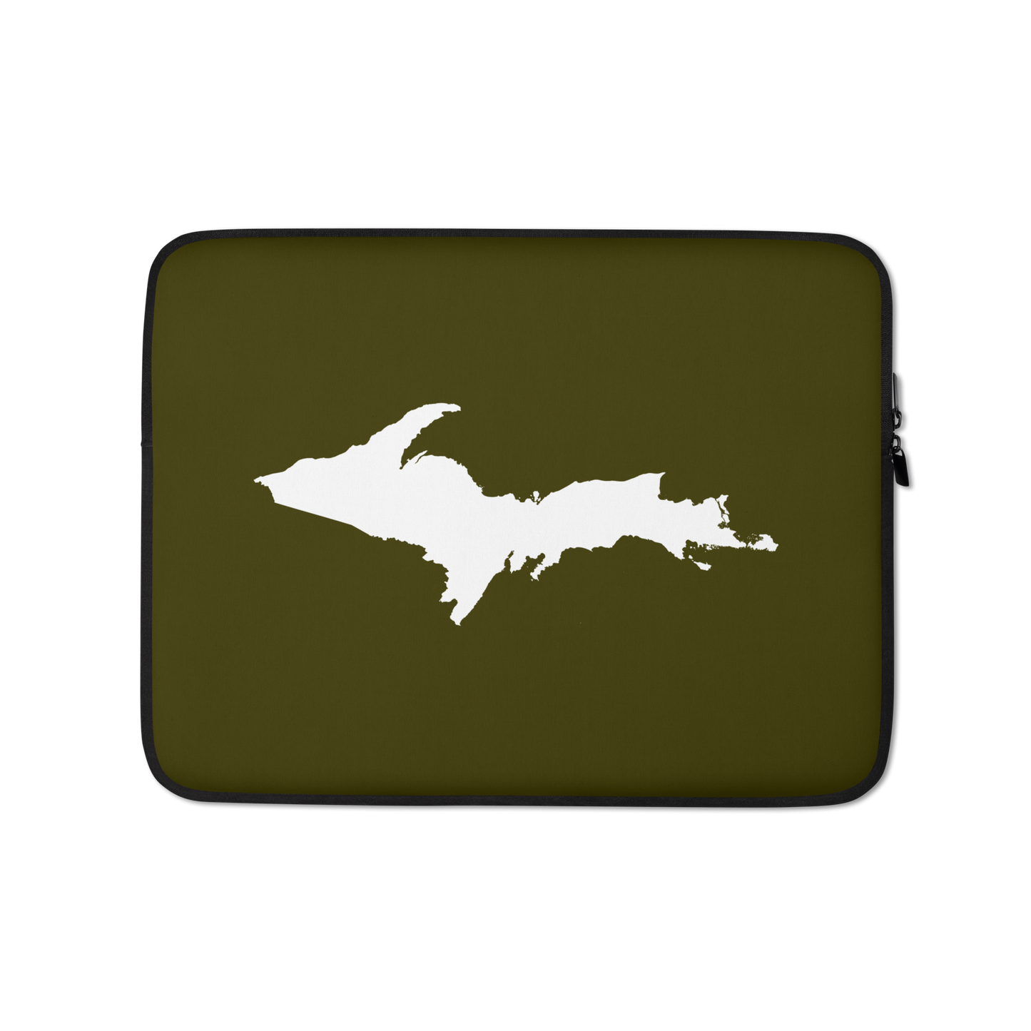 Michigan Upper Peninsula Laptop Sleeve (w/ UP Outline) | Military Green