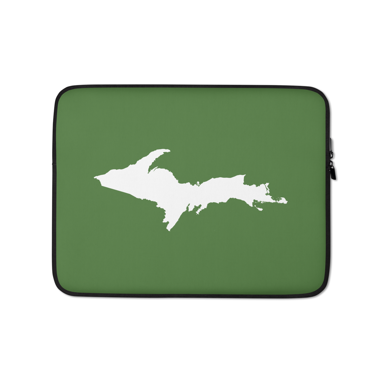 Michigan Upper Peninsula Laptop Sleeve (w/ UP Outline) | Pine Green