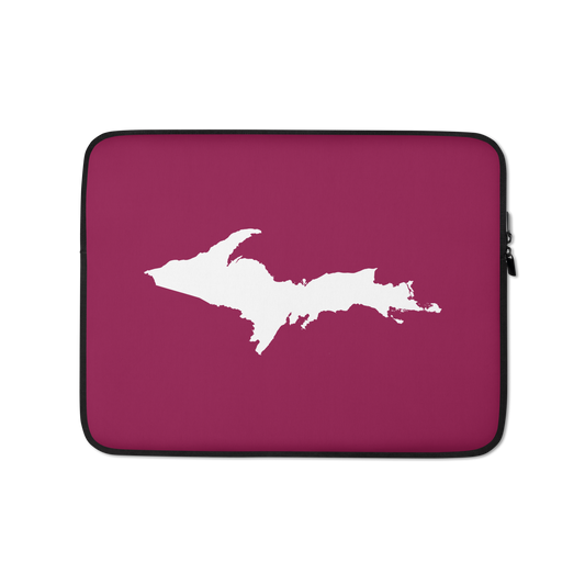 Michigan Upper Peninsula Laptop Sleeve (w/ UP Outline) | Ruby Red