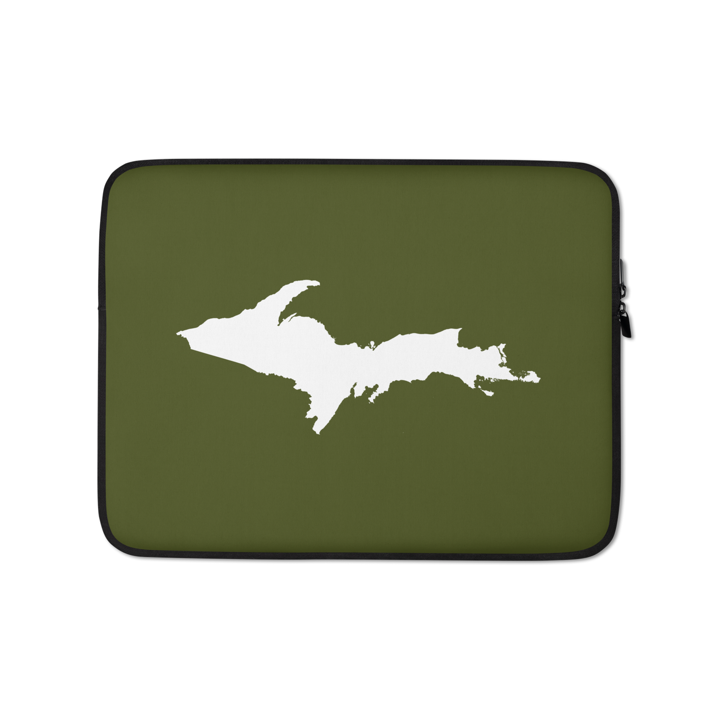 Michigan Upper Peninsula Laptop Sleeve (w/ UP Outline) | Army Green