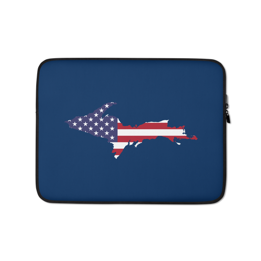 Michigan Upper Peninsula Laptop Sleeve (w/ UP Outline) | Old Glory Blue