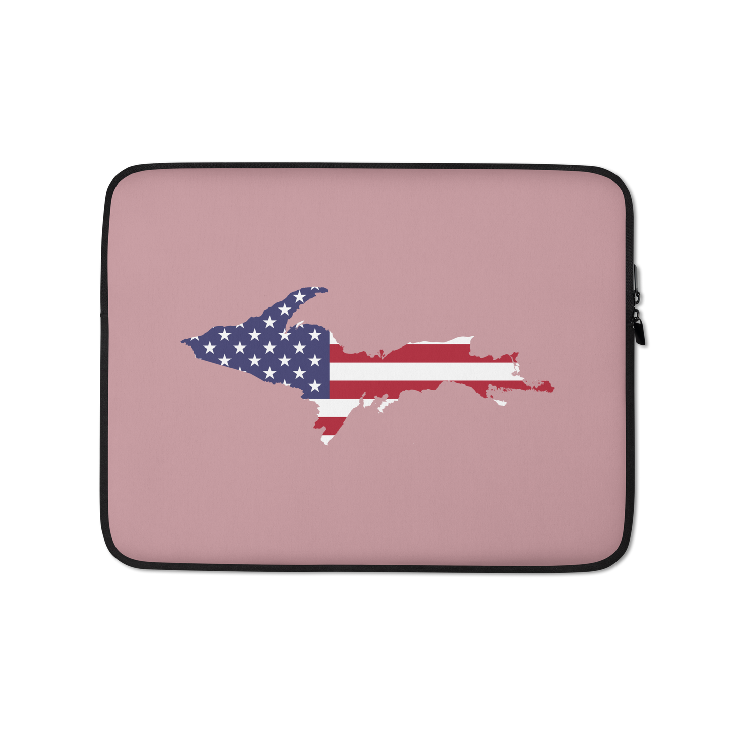 Michigan Upper Peninsula Laptop Sleeve (w/ UP USA Flag) | Cherry Blossom Pink