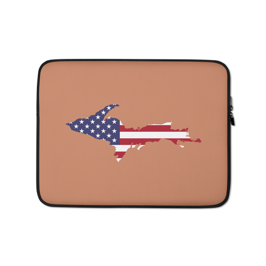 Michigan Upper Peninsula Laptop Sleeve (w/ UP USA Flag) | Copper Color