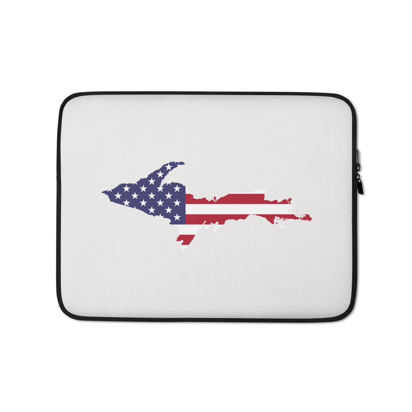 Michigan Upper Peninsula Laptop Sleeve (w/ UP USA Flag) | Birch Bark White