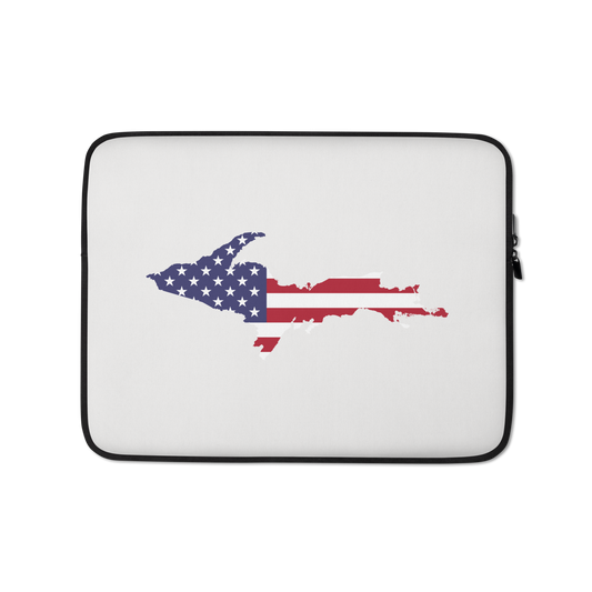 Michigan Upper Peninsula Laptop Sleeve (w/ UP USA Flag) | Birch Bark White