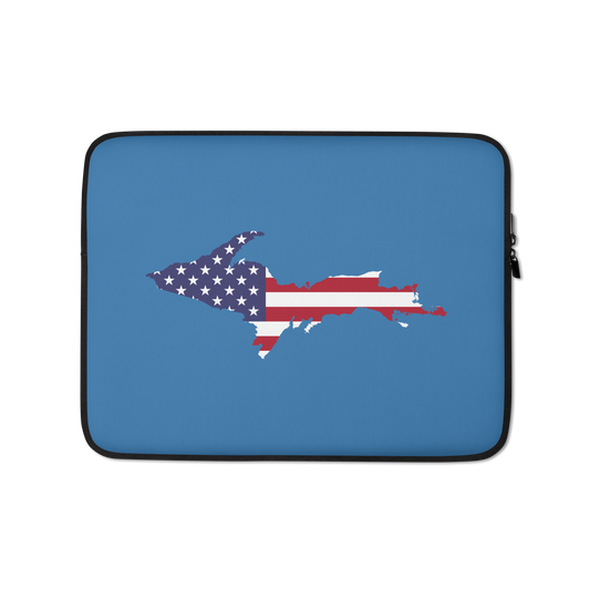 Michigan Upper Peninsula Laptop Sleeve (w/ UP USA Flag) | Lake Superior Blue