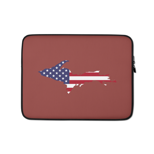 Michigan Upper Peninsula Laptop Sleeve (w/ UP USA Flag) | Ore Dock Red