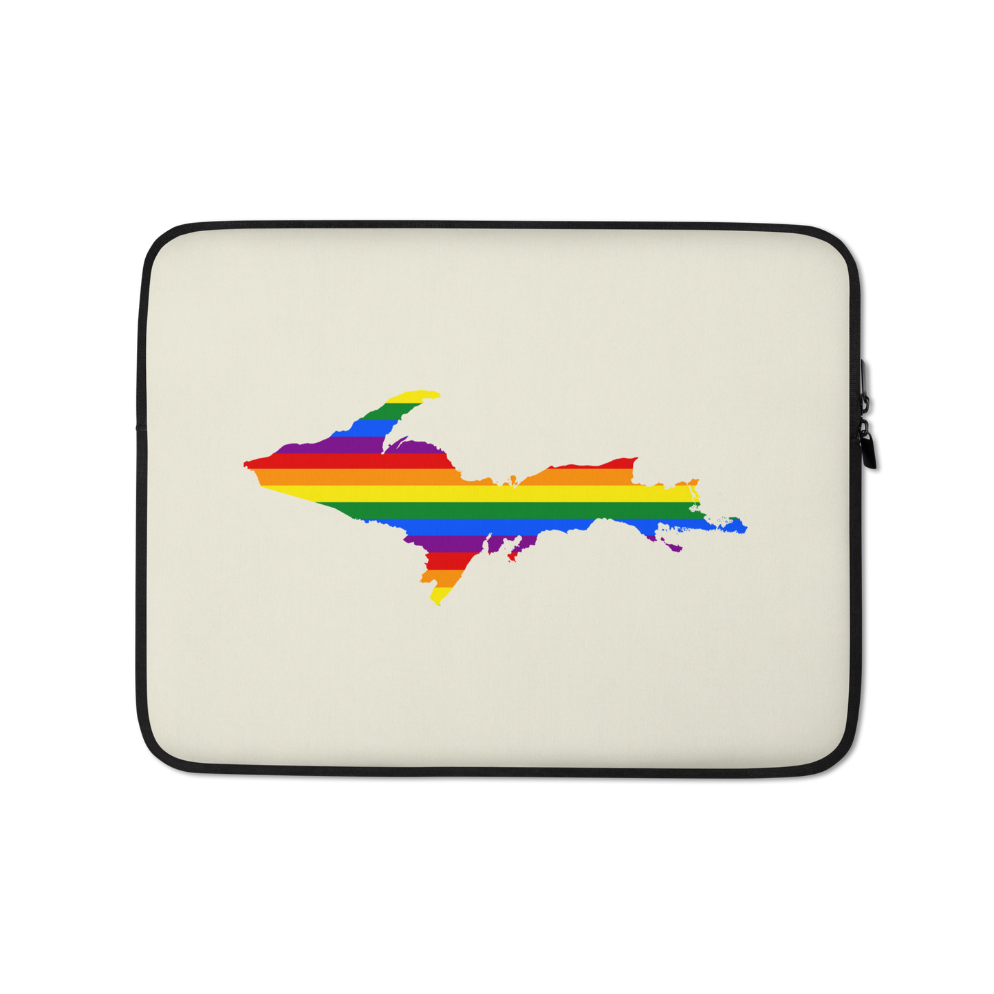 Michigan Upper Peninsula Laptop Sleeve (w/ UP Pride Flag) | Ivory White