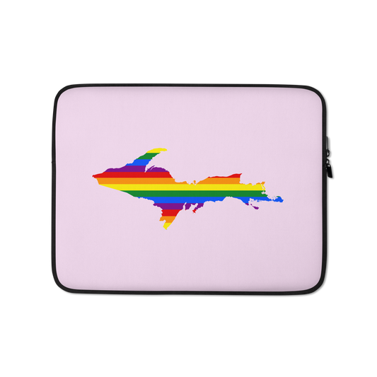 Michigan Upper Peninsula Laptop Sleeve (w/ UP Pride Flag) | Pale Lavender
