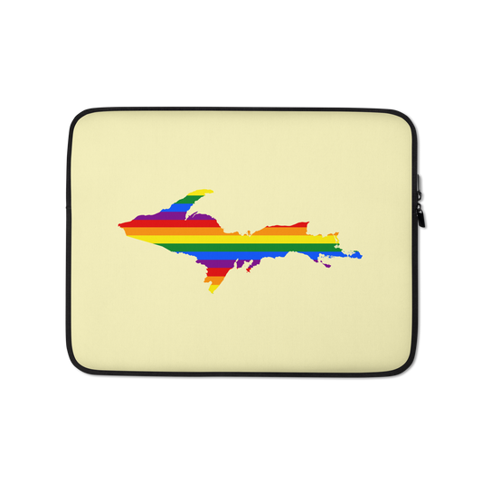 Michigan Upper Peninsula Laptop Sleeve (w/ UP Pride Flag) | Canary Yellow