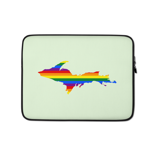 Michigan Upper Peninsula Laptop Sleeve (w/ UP Pride Flag) | Dew Green