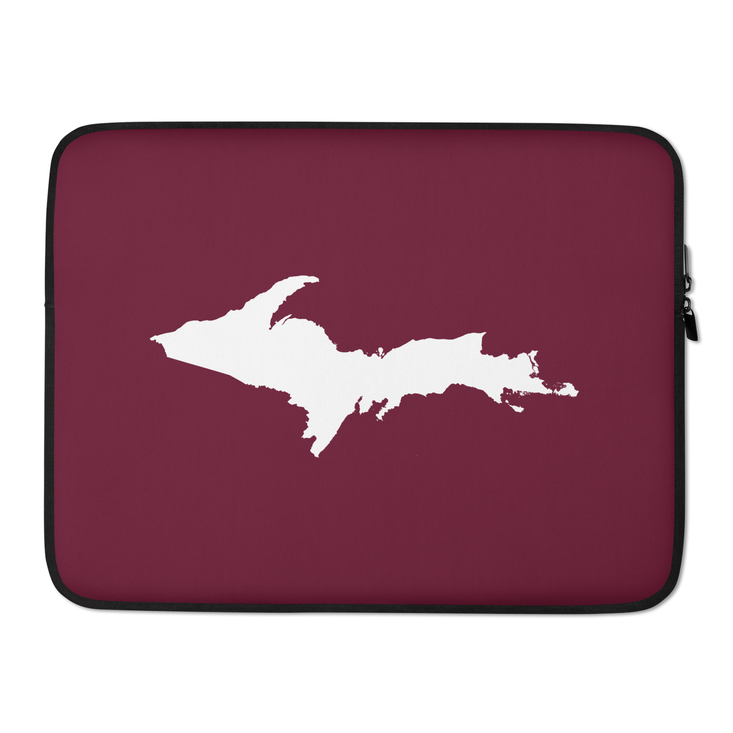 Michigan Upper Peninsula Laptop Sleeve (w/ UP Outline) | Old Mission Burgundy