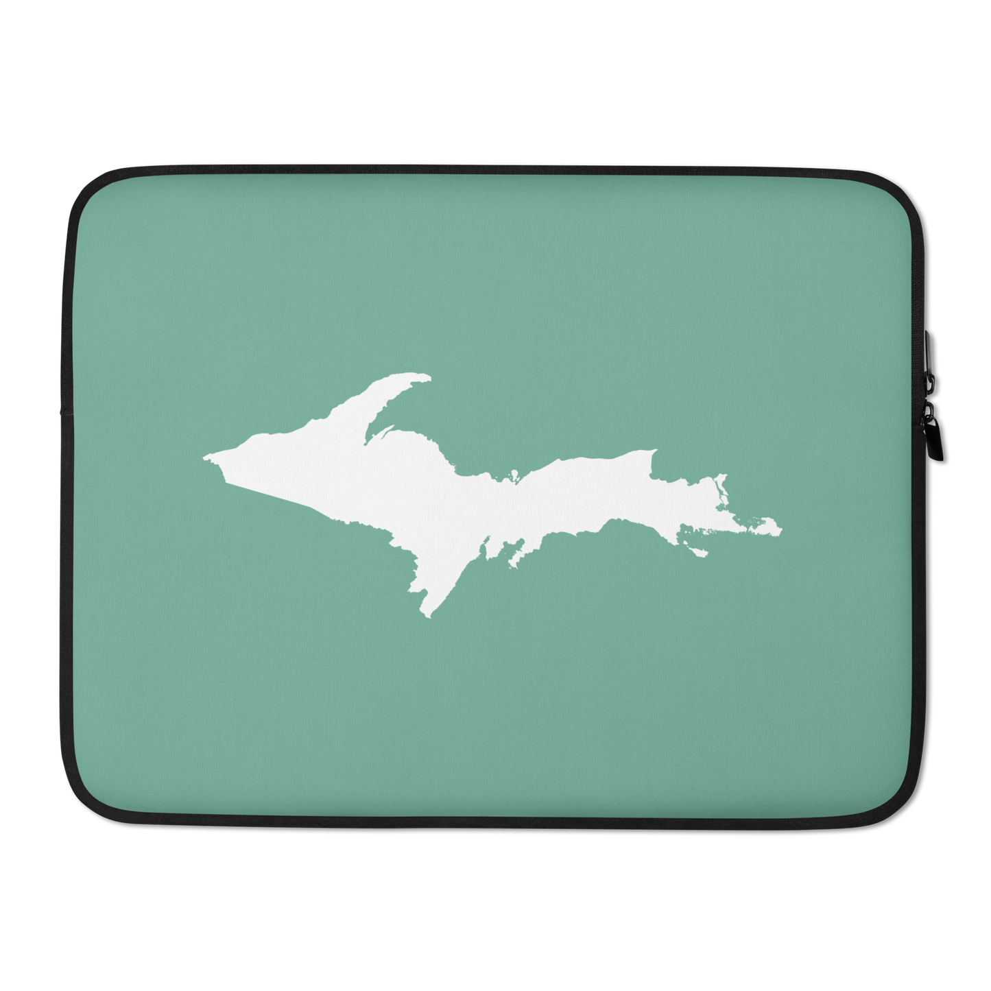 Michigan Upper Peninsula Laptop Sleeve (w/ UP Outline) | Metallic Mint Green