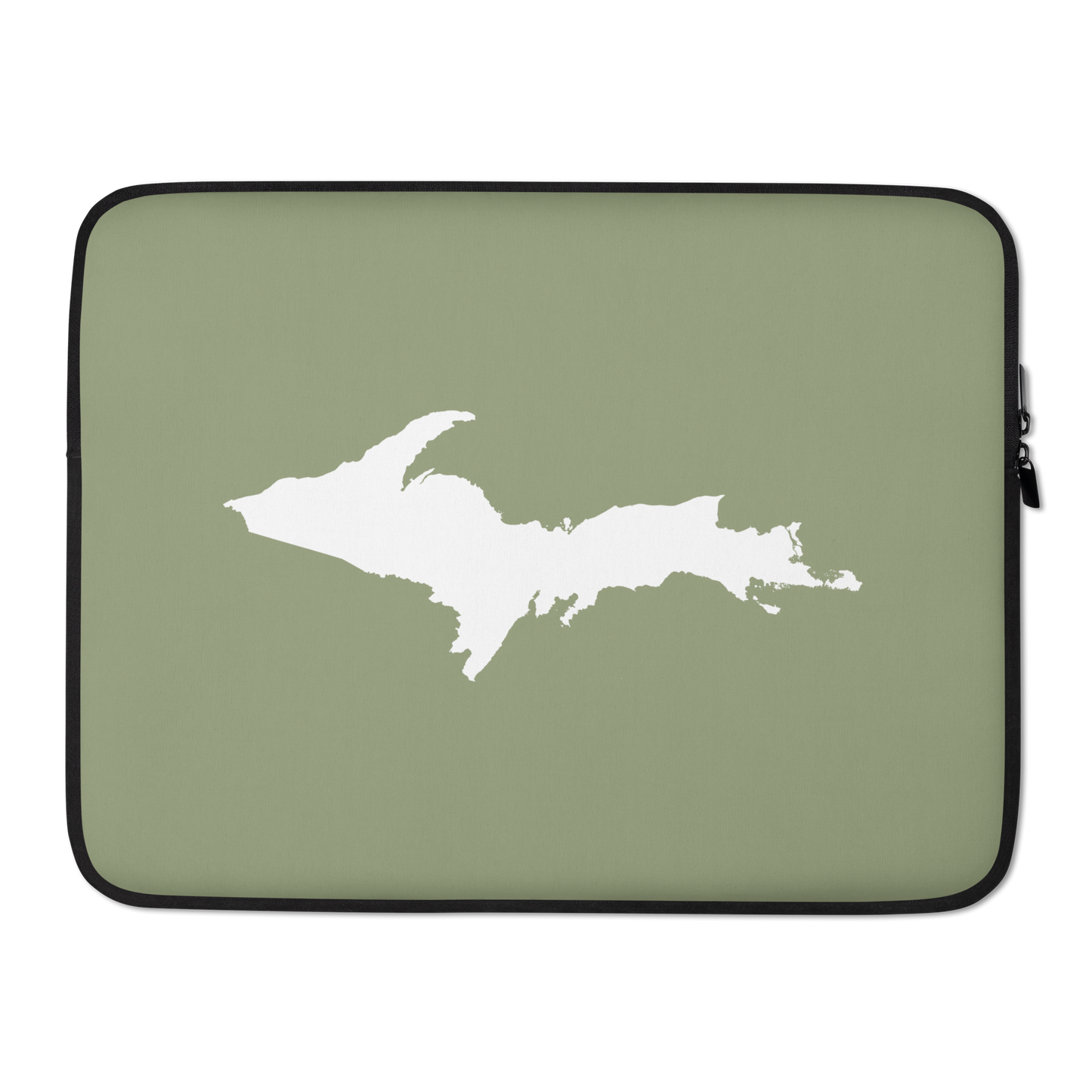 Michigan Upper Peninsula Laptop Sleeve (w/ UP Outline) | Beachgrass Green