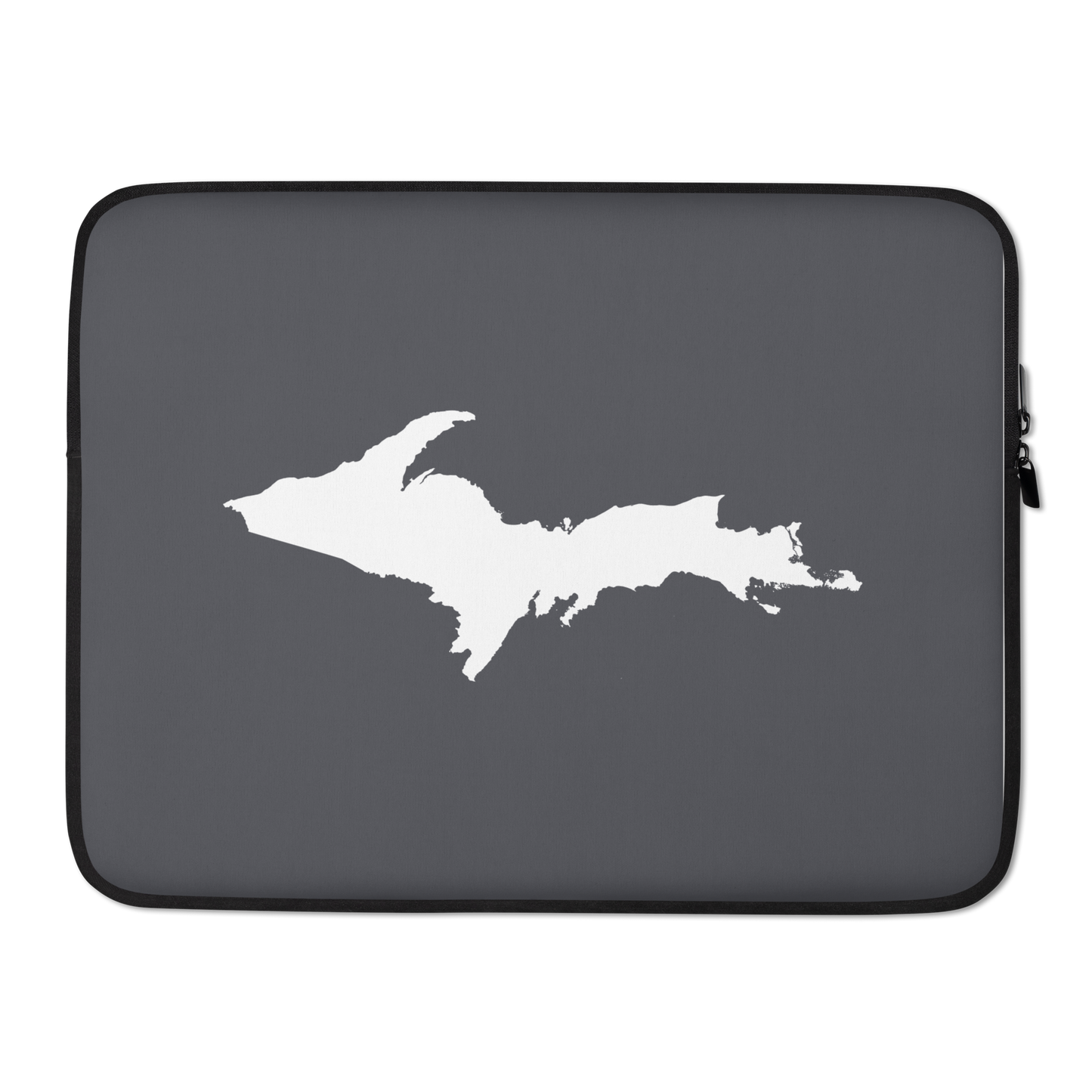 Michigan Upper Peninsula Laptop Sleeve (w/ UP Outline) | Iron Ore Grey