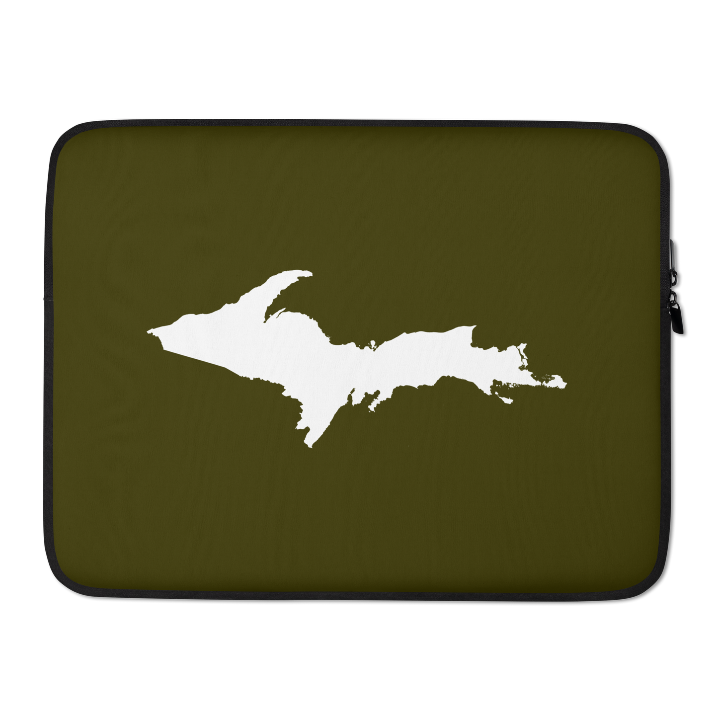 Michigan Upper Peninsula Laptop Sleeve (w/ UP Outline) | Military Green