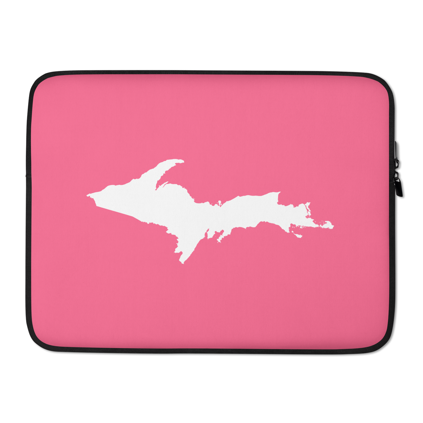 Michigan Upper Peninsula Laptop Sleeve (w/ UP Outline) | Rhodochrosite Pink
