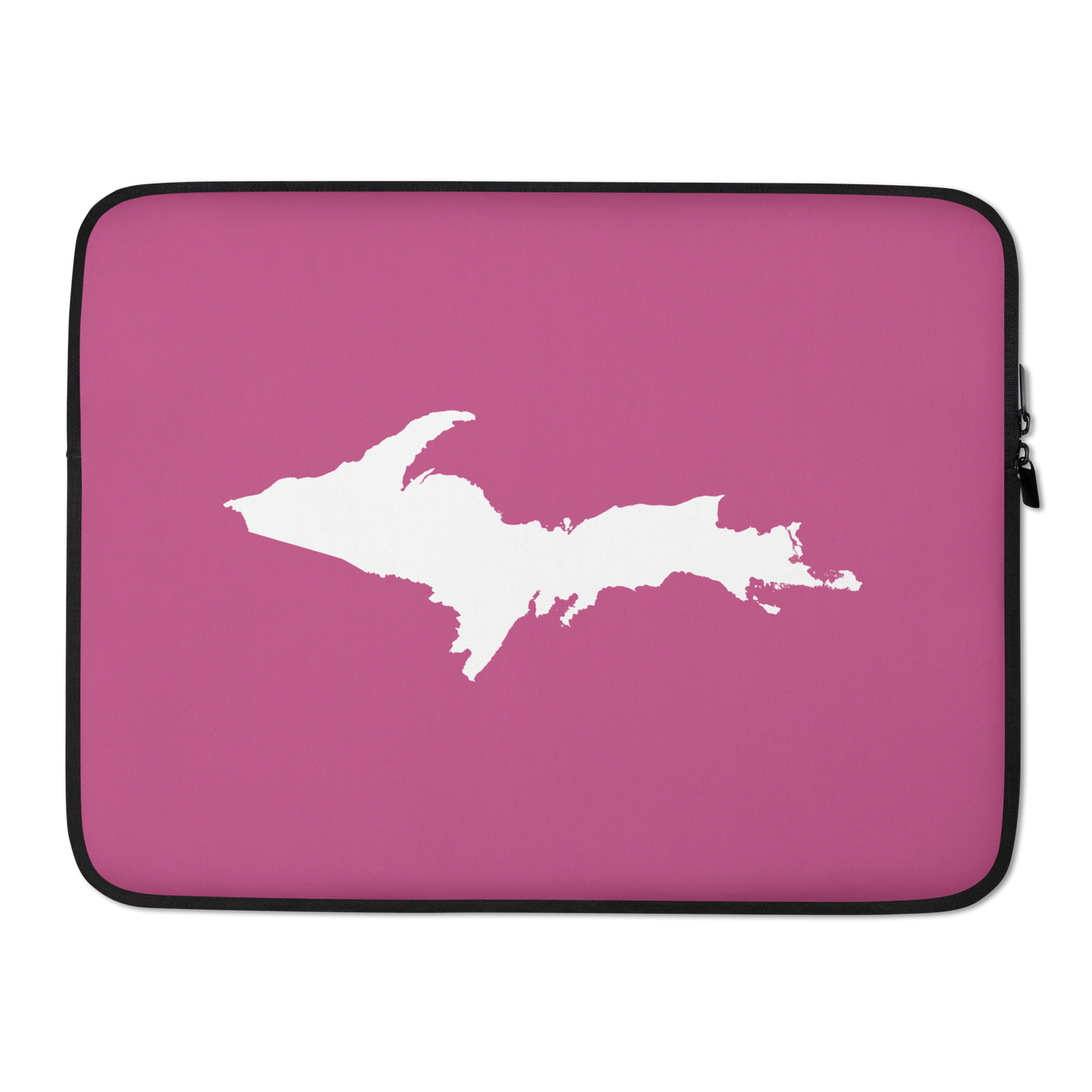 Michigan Upper Peninsula Laptop Sleeve (w/ UP Outline) | Apple Blossom Pink