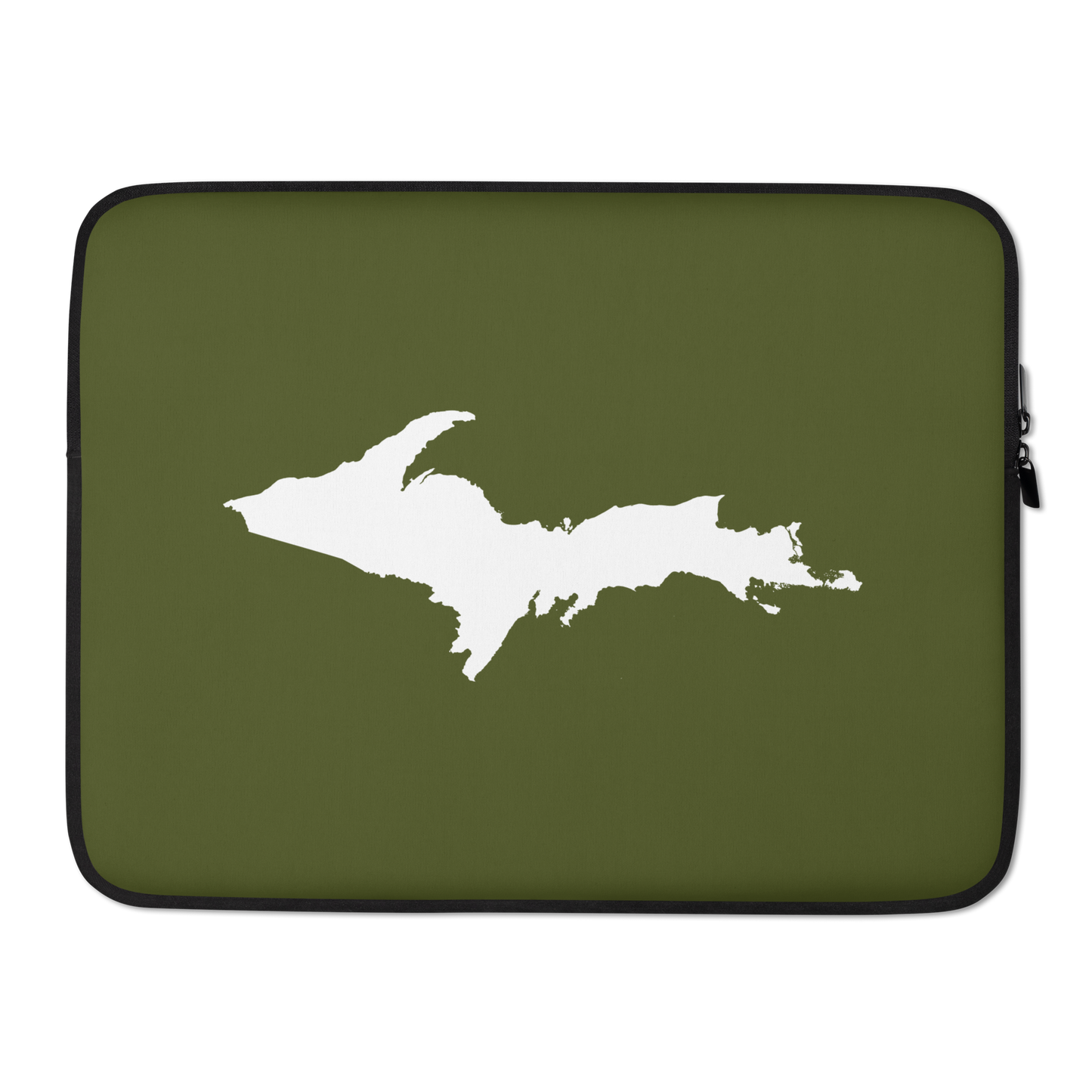 Michigan Upper Peninsula Laptop Sleeve (w/ UP Outline) | Army Green