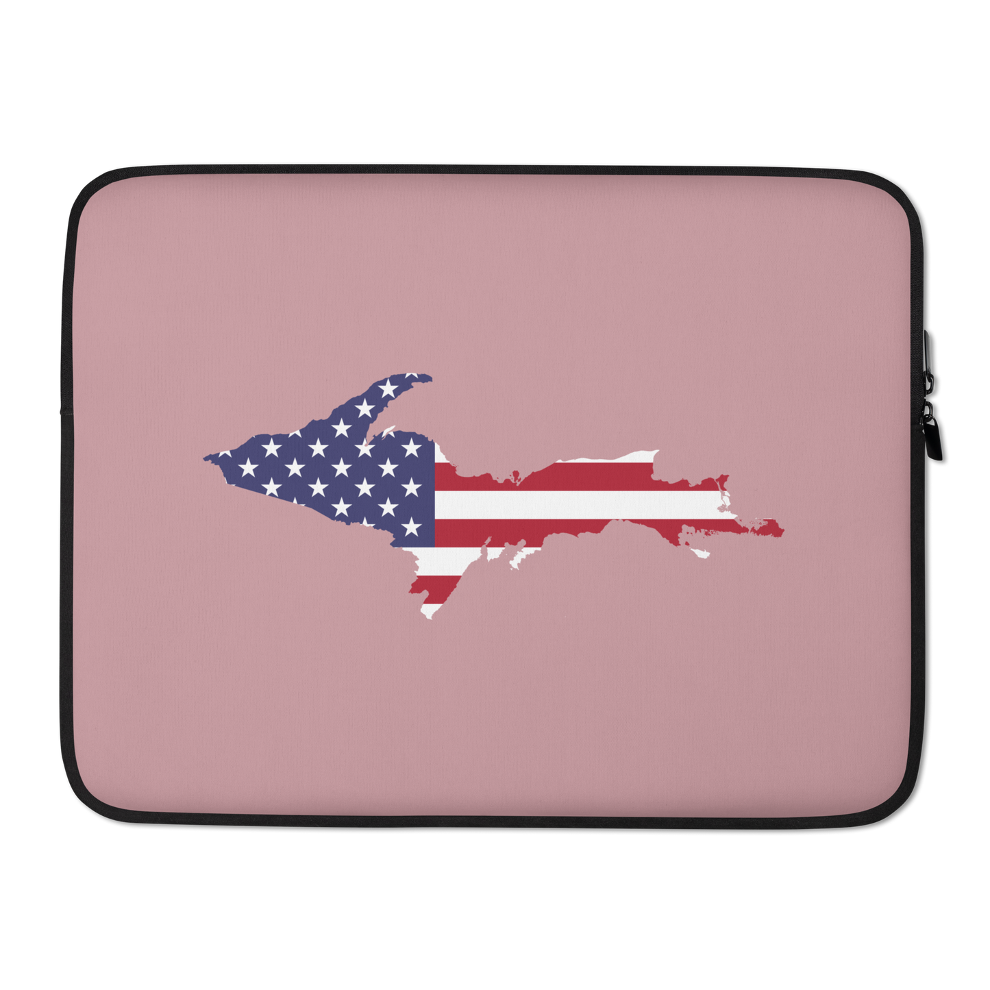 Michigan Upper Peninsula Laptop Sleeve (w/ UP USA Flag) | Cherry Blossom Pink