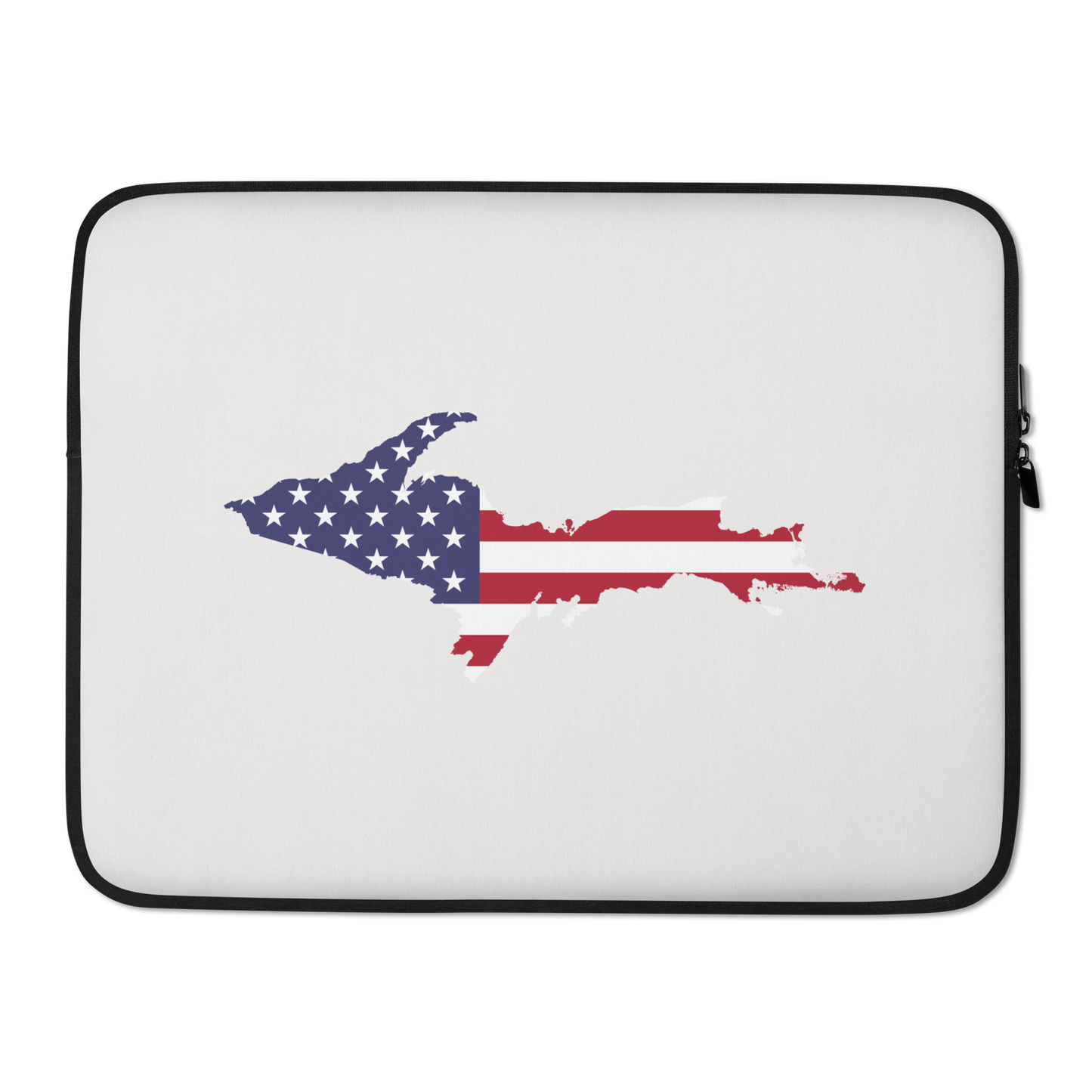 Michigan Upper Peninsula Laptop Sleeve (w/ UP USA Flag) | Birch Bark White