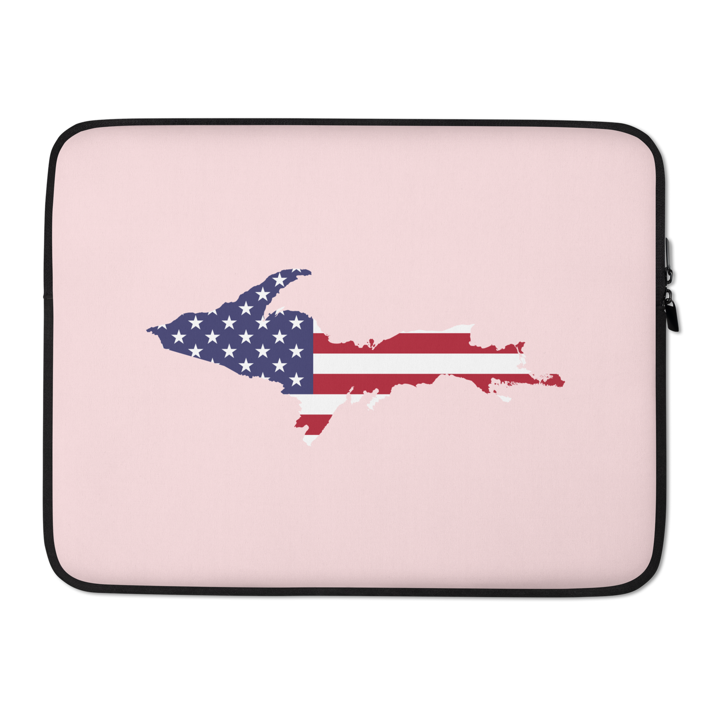 Michigan Upper Peninsula Laptop Sleeve (w/ UP USA Flag) | Pale Pink