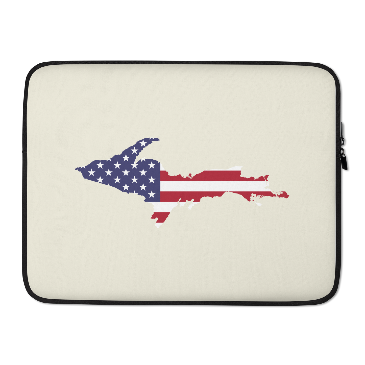Michigan Upper Peninsula Laptop Sleeve (w/ UP USA Flag) | Ivory White