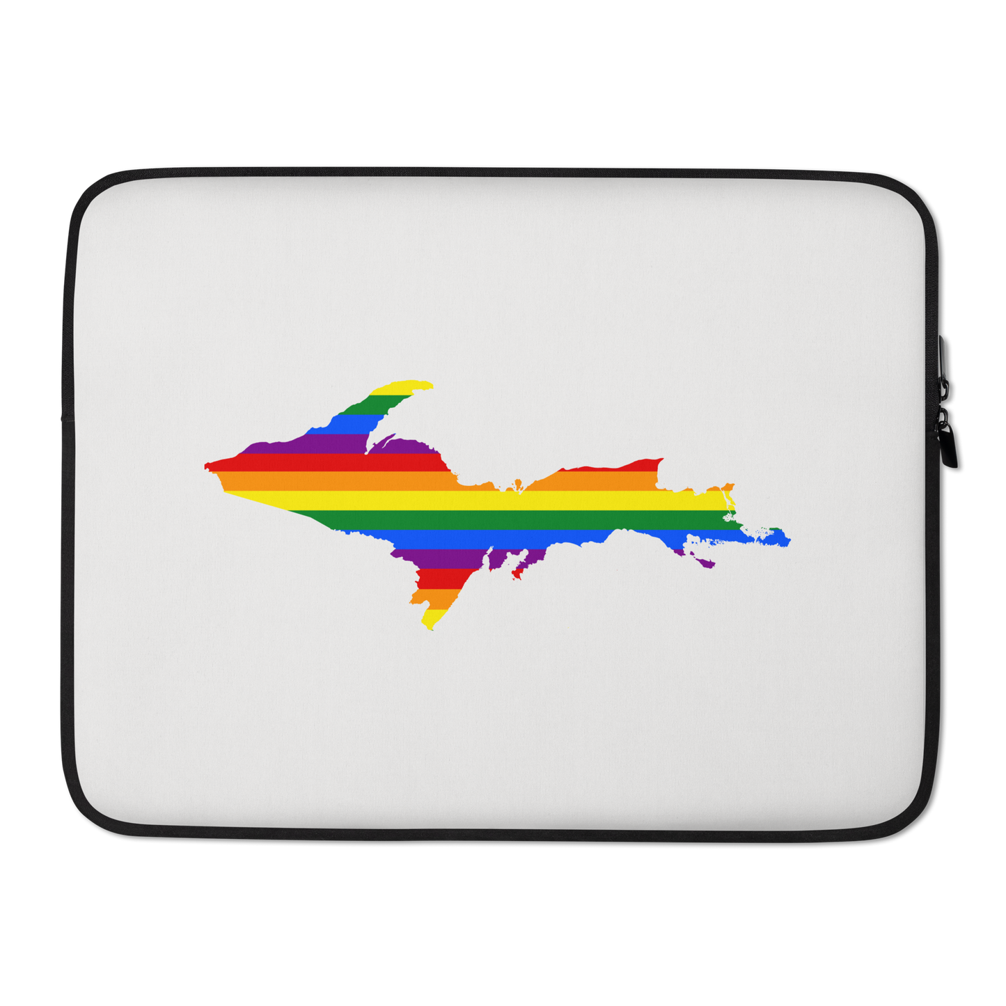 Michigan Upper Peninsula Laptop Sleeve (w/ UP Pride Flag) | Birch Bark White