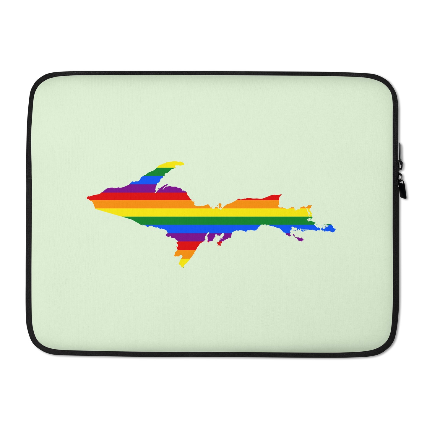 Michigan Upper Peninsula Laptop Sleeve (w/ UP Pride Flag) | Dew Green